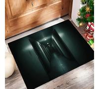 Felpudo Entrada Casa 40 X 60 Cm, Corredor Oscuroalfombra Antideslizante Lavable En Lavadora, Alfombra Atrapapolvo Absorbentes para Perro, Entrada, Puerta, Pasillo Gris Verdoso Atmósfera Extraña