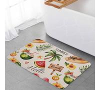 Felpudo Entrada Casa 40X60Cm, Helado De Sandía Y Coco En La Playa Tropical Alfombra Exterior Duradero Absorbente Acolchado para Tienda Interior Baño