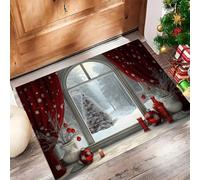 Felpudo Entrada Casa 50 X 80 Cm, Árbol Navidadalfombra Antideslizante, Alfombra Atrapapolvo Absorbentes para Perro, Entrada, Puerta, Pasillo Gris Refinado Y Elegante
