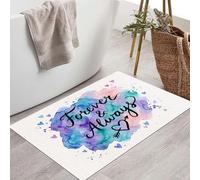 Felpudo Entrada Casa 50X80Cm, Alfombra Antideslizante Con Letras Sencillas Dibujadas Mano Salpicaduras Acuarela Felpudo Suaves Absorbentes Interior Para Perro Cocina Puerta Pasillo, Azul-Púrpura