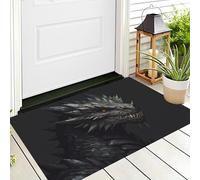 Felpudo Entrada Casa 60 x 90 cm, Alfombra para Puerta Dragón Oscuro Antideslizante Lavable Alfombrilla Estilo De Fantasía Oscura Absorbentes para Entrada, Pasillo, Cocina