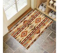 Felpudo Entrada Casa 60 X 90 Cm, Formas Geométricasalfombra Antideslizante Lavable En Lavadora, Alfombra Atrapapolvo Absorbentes para Perro, Entrada, Puerta, Pasillo Beige Estilo Retro