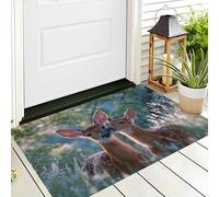 Felpudo Entrada Casa 60 x 90 cm, Pastizales Venado De Cola Blanca Alfombra Entrada Casa Alfombras Representación Realista De Animales Naturales Antideslizante Alfombra Pasillo Tapete Para Puerta