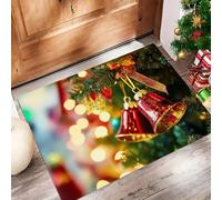 Felpudo Entrada Casa 60 X 90 Cm, Primer Plano del Árbol Navidadalfombra Antideslizante, Alfombra Atrapapolvo Absorbentes para Perro, Entrada, Puerta, Pasillo Colores Mixtos Campana