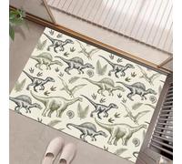 Felpudo Entrada Casa 60x120cm Alfombra Atrapapolvo Dinosaurio Pterosaurio, Alfombrilla Pasillo Antideslizante Estilo De Boceto Retro Tapete Absorbentes Lavable para una Entrada Limpia, Blanquecino