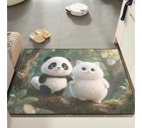 Felpudo Entrada Casa 60x80 cm Gato Blanca Gordo Felpudo Exterior Antideslizante Lavable Felpudos para Pasillo Cocina Puerta Jardín Decoración Alfombrilla para Entrada