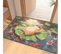 Felpudo Entrada Casa 60x80 cm Gato Gordo Naranja Felpudo Exterior Antideslizante Lavable Felpudos para Pasillo Cocina Puerta Jardín Decoración Alfombrilla para Entrada