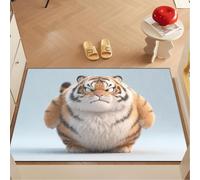 Felpudo Entrada Casa 60x80 cm Tigre Gordo Naranja Felpudo Exterior Antideslizante Lavable Felpudos para Pasillo Cocina Puerta Jardín Decoración Alfombrilla para Entrada