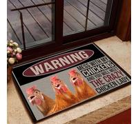Felpudo Entrada casa Advertencia: Si te metes con mis gallinas, te encontrarás con la Loca de Las gallinas.