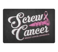 Felpudo Entrada casa ¡Al Diablo con el cáncer! Concienciación sobre el cáncer