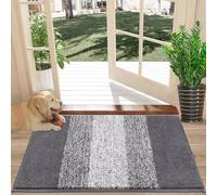 SHACOS Trapper de Suciedad Alfombra de Puerta, Alfombra Lavable de máquina Antideslizante, Mascotas y Perro Alfombra, Alfombra de Entrada Super Absorbente(Gris, 40 x 60 cm)