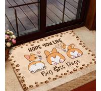 Felpudo Entrada casa Alfombra Corgi Espero Que te guste