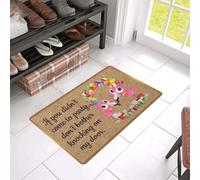 Felpudo Entrada casa Alfombra de Bienvenida Flamingo de fácil Limpieza para quienes no tocan a mi Puerta