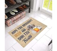 Felpudo Entrada casa Alfombra de Entrada con diseño de Shih Tzu: Yo también Amo la Cerveza.