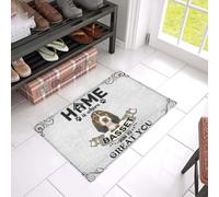 Felpudo Entrada casa Alfombra Estampada con el diseño de un Basset Hound Corriendo hacia ti