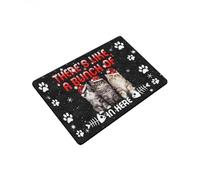 Felpudo Entrada casa Alfombra navideña con el Mensaje Aquí Hay un montón de Gatos.