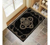 Felpudo Entrada Casa Antideslizante Constelaciones Animales Misteriosas Para Interiores,Alfombras Entrada Fino Lavable,Tarot Cielo Estrellado Retro Alfombrilla Absorbente Para Pasillo,80X120Cm,Negro