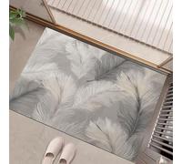 Felpudo Entrada Casa Antideslizante Gris Claro 60X90Cm Alfombra Para Puerta Plumas Pintadas A Mano Pintura Al Óleo Vintage Felpudo Anti Suciedad Absorbente Lavable Para Interior Pasillo Cocina