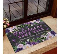 Felpudo Entrada casa Aquí no Hay Lugar para el Miedo: Felpudo de concienciación sobre la fibromialgia