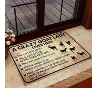 Felpudo Entrada casa Aquí Vive la Loca de Las Cabras. Mamá Cabra. Felpudo Gracioso.