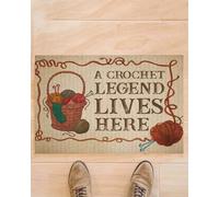 Felpudo Entrada casa Aquí Vive una Leyenda del Ganchillo. Divertido Felpudo, Regalo para Amantes del Ganchillo.