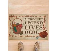 Felpudo Entrada casa Aquí Vive una Leyenda del Ganchillo. Felpudo Divertido.