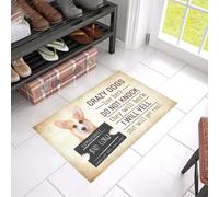 Felpudo Entrada casa Aquí Viven Perros Locos - Felpudo de Corgi Travieso