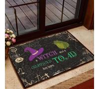 Felpudo Entrada casa Aquí Viven una Bruja y un Viejo Sapo gruñón (Felpudo)