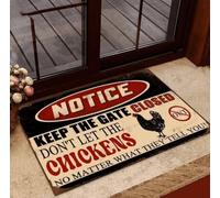 Felpudo Entrada casa Aviso: Mantén la Puerta Cerrada. No Dejes Entrar a Las gallinas, Pase lo Que Pase. Felpudo.