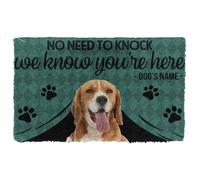 Felpudo Entrada casa Beagle: Sabemos Que estás aquí (Felpudo Personalizado con Nombre)
