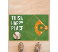 Felpudo Entrada casa Béisbol - Este es mi Lugar Feliz (Felpudo Divertido)