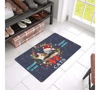 Felpudo Entrada casa Bienvenido a Nuestra casa Ho Ho. Felpudo de Bienvenida para Gatos, fácil de Limpiar.