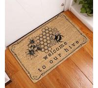 Felpudo Entrada casa Bienvenido a Nuestra Colmena - Felpudo de Abeja para Interiores y Exteriores