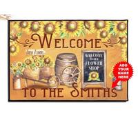 Felpudo Entrada casa Bienvenido a Nuestra floristería. Felpudo de Flores.