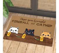Felpudo Entrada casa Bienvenido al Club de Vino y Gatos. Felpudo de Bienvenida de fácil Limpieza.
