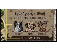 Felpudo Entrada casa Bienvenido, espero Que te gusten los Perros, Bienvenido Perro, Regalo para Amantes de los Perros, Felpudo Personalizado