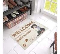 Felpudo Entrada casa Bienvenido, por Favor no pises mi Felpudo de montaña bernés para Amantes de los Perros