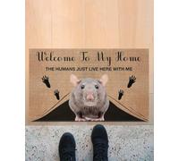 Felpudo Entrada casa Bienvenidos a mi casa. Aquí Solo vivimos Humanos con Felpudo de Rata.
