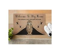 Felpudo Entrada casa Bienvenidos a mi casa. Aquí Solo vivimos Humanos con un Felpudo de búho.