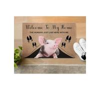 Felpudo Entrada casa Bienvenidos a mi casa. Aquí Solo vivimos Humanos con un Felpudo de Cerdo.