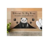 Felpudo Entrada casa Bienvenidos a mi casa. Aquí Solo vivimos Humanos con un Felpudo de Panda.