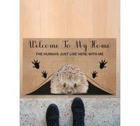 Felpudo Entrada casa Bienvenidos a mi hogar. Aquí Solo vivimos Humanos con un Erizo. Felpudo para Interiores y Exteriores.