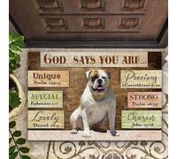 Felpudo Entrada casa Bulldog Americano Dios Dice Que Eres un Felpudo