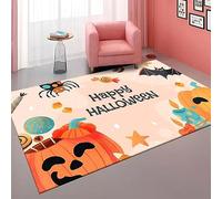 Felpudo Entrada Casa Calabaza Araña Felpudo Exterior Poliéster Alfombra Salon Lavable Alfombra Entrada Casa Suave Engrosar Alfombras de Habitacion Antideslizante Tapete 50x80cm