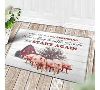 Felpudo Entrada casa Cerdo Un Nuevo Comienzo día Felpudo para Interior y Exterior