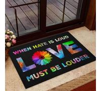 Felpudo Entrada casa Cuando el Odio resuena, el Amor Debe resonar aún más. Felpudo Daisy para Interior y Exterior.