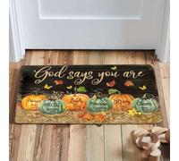 Felpudo Entrada casa Dios Dice Que Eres una Calabaza, tapete de Entrada para Halloween y Acción de Gracias