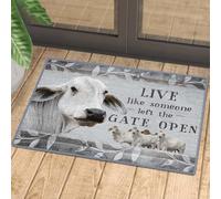 Felpudo Entrada casa El Ganado Brahman Vive como si Alguien hubiera dejado la Puerta Abierta.