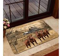 Felpudo Entrada casa El Ganado Brangus Rojo Vive como si Alguien hubiera dejado la Puerta Abierta.