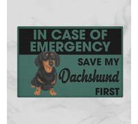 Felpudo Entrada casa En Caso de Emergencia, Salva a mi Perro Salchicha. Primer Felpudo.